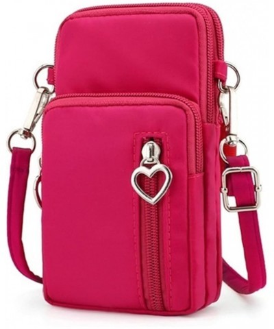 Women Nylon Cell Phone Purse Travel Crossbody Bag(Fuchsia (burgundy) small) Rose Small $7.94 Crossbody Bags