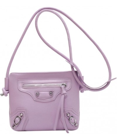 Hobo Bag Punk Style Satchel Shoulder Bag PU Leather Tote Bag Chic Fashion Crossbody Bag Purple $14.01 Totes