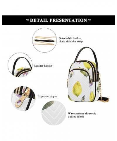 Fresh Citrus Fruit Lemon Crossbody Bag for Women Cell Phone Purse Wallet with Removable Chain Shoulder Handbag for Travel Pho...