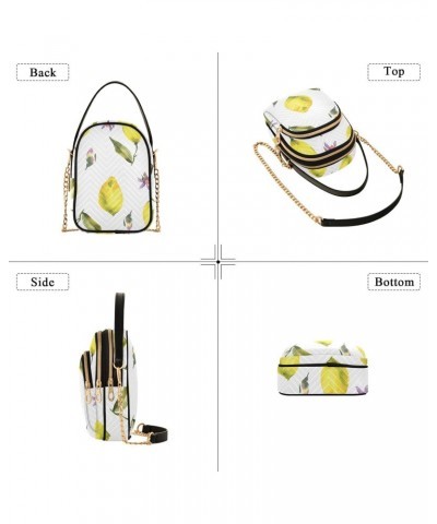 Fresh Citrus Fruit Lemon Crossbody Bag for Women Cell Phone Purse Wallet with Removable Chain Shoulder Handbag for Travel Pho...