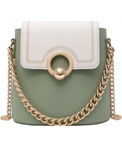 Small Shoulder Purses for Women Hasp Chains Shoulder Bag Female Mini-Small Ring Round Hasp Crossbody Bag (Color : Green) Gree...