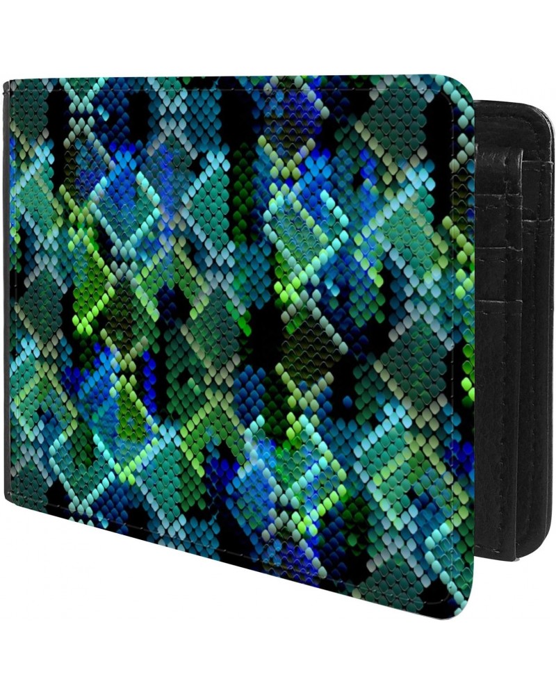 Unique Desige Pattern - Neon snake skin pattern, Slim Front Pocket Wallet Billfold RFID Blocking $11.46 Wallets