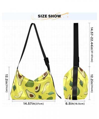 Cute Avocado Crossbody Bag Hobo Handbag Purse Fashion PU Leather Shoulder Bags for Women $13.94 Hobo Bags