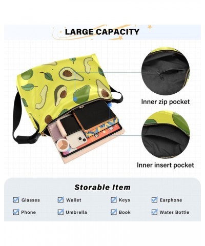 Cute Avocado Crossbody Bag Hobo Handbag Purse Fashion PU Leather Shoulder Bags for Women $13.94 Hobo Bags