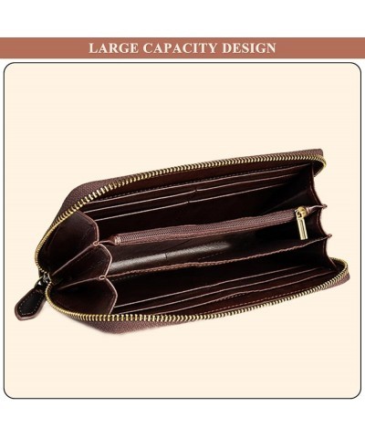 Women's RFID Blocking Wallet Embossed Genuine Leather Clutch Bag Wrist Strap Purses Coin Pocket Card Holder (Yellow) Brown $3...