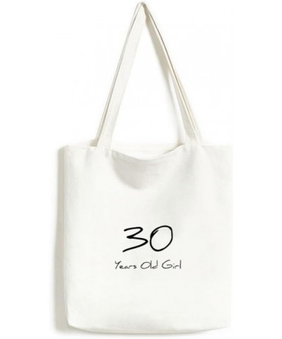 30 years old Girl Age Tote Canvas Bag Shopping Satchel Casual Handbag $14.26 Totes