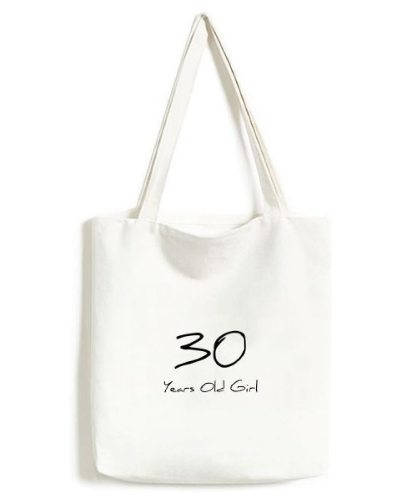 30 years old Girl Age Tote Canvas Bag Shopping Satchel Casual Handbag $14.26 Totes