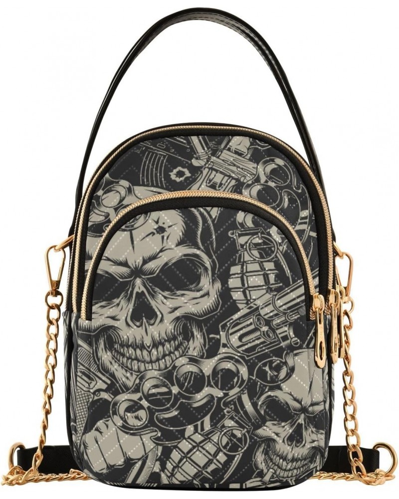 Skulls Crossbody Bags for Women Cross Body Purses Shoulder Purse with Chain Strap for Carry on $13.77 Crossbody Bags