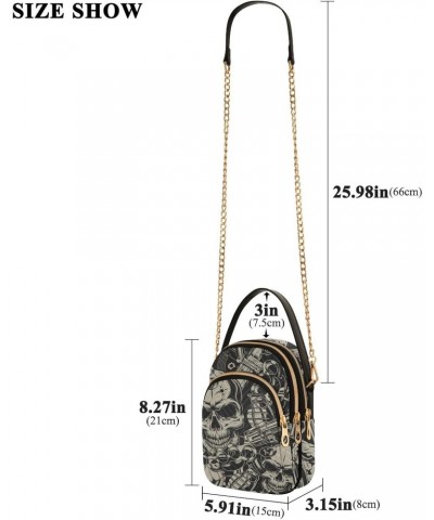 Skulls Crossbody Bags for Women Cross Body Purses Shoulder Purse with Chain Strap for Carry on $13.77 Crossbody Bags