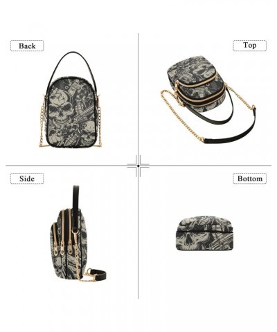 Skulls Crossbody Bags for Women Cross Body Purses Shoulder Purse with Chain Strap for Carry on $13.77 Crossbody Bags