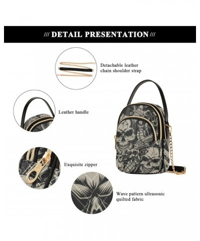 Skulls Crossbody Bags for Women Cross Body Purses Shoulder Purse with Chain Strap for Carry on $13.77 Crossbody Bags