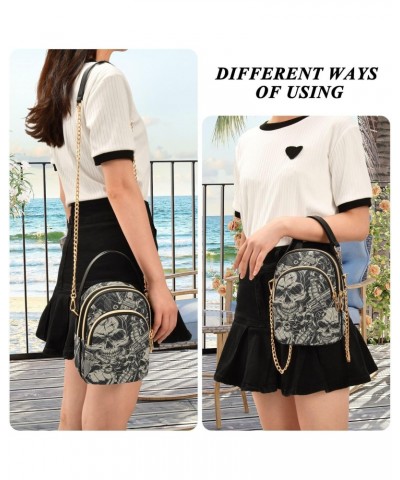 Skulls Crossbody Bags for Women Cross Body Purses Shoulder Purse with Chain Strap for Carry on $13.77 Crossbody Bags