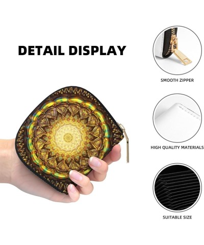 Unique Accordion Credit Card Case Wallet for Women Girls, Mandala Colorful Ethnic Fantasy Kaleidoscope PU Leather Card Holder...