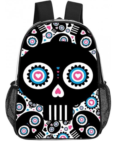 Clear Backpack Heavy Duty Clear Bookbag See Through Backpack Transparent Plastic Bookbags Compatible with Sugar Skull for Wor...