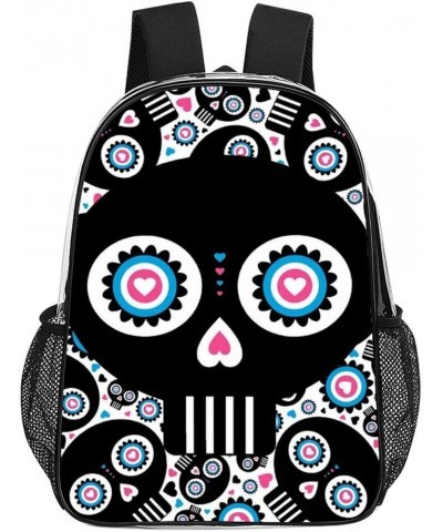 Clear Backpack Heavy Duty Clear Bookbag See Through Backpack Transparent Plastic Bookbags Compatible with Sugar Skull for Wor...