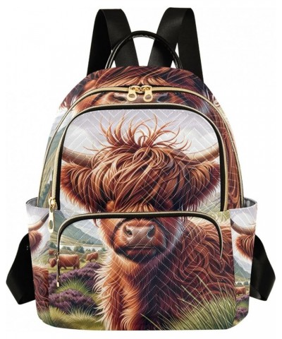 Dog Driving Car Funny Womens Backpack Purses Quilted Small Travel Purse Spring Highland Cow Pattern Small $19.10 Backpacks