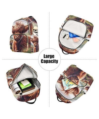 Dog Driving Car Funny Womens Backpack Purses Quilted Small Travel Purse Spring Highland Cow Pattern Small $19.10 Backpacks