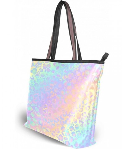 Womens Tote Bag, Tie Dye Leopard Ladies Zip Shoulder Handbags $11.52 Shoulder Bags