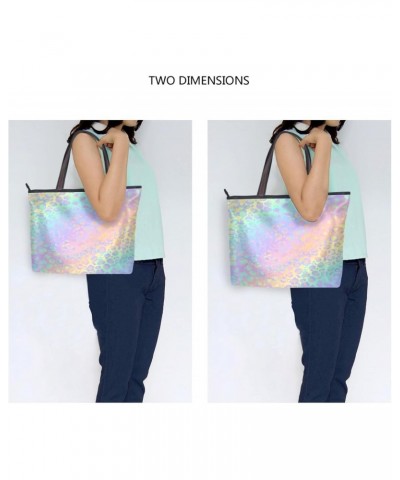 Womens Tote Bag, Tie Dye Leopard Ladies Zip Shoulder Handbags $11.52 Shoulder Bags