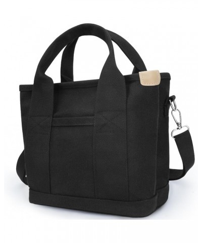 Canvas Tote Bag with Zipper Small Tote Bag for Women Crossbody Bag Mini Shoulder Bag with Pockets Satchel Hobo Bag Black $12....