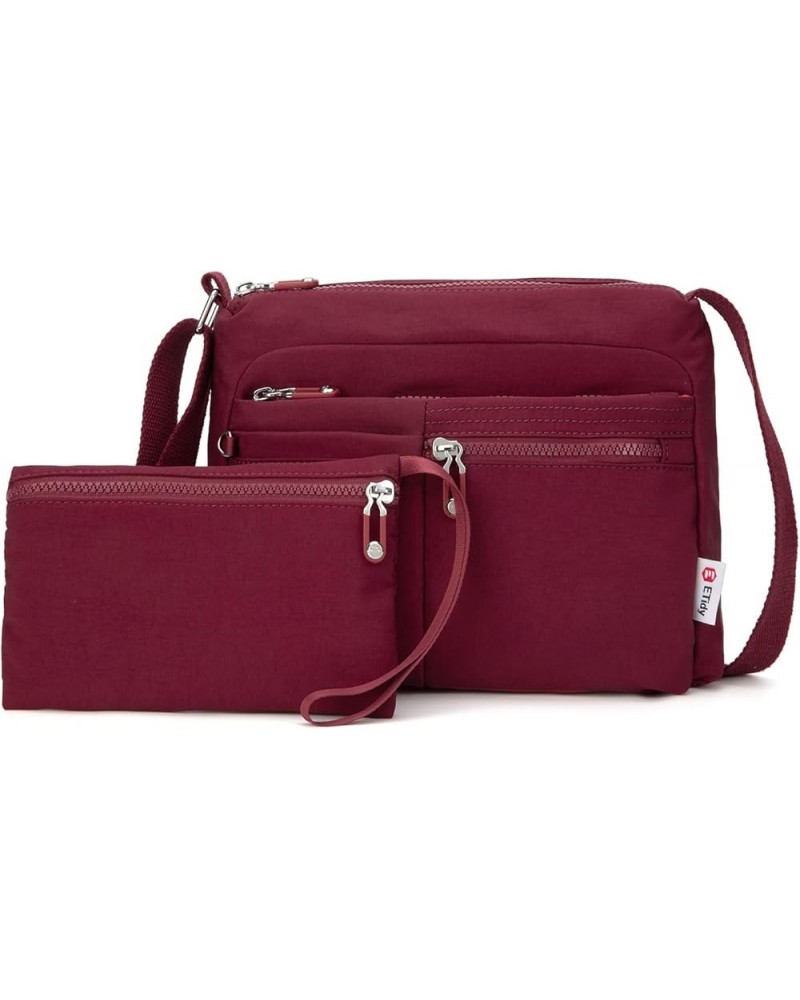 Crossbody Bag For Women Waterproof Lightweight Casual Shoulder Handbag Purse Burgundy Upgrade $14.73 Crossbody Bags