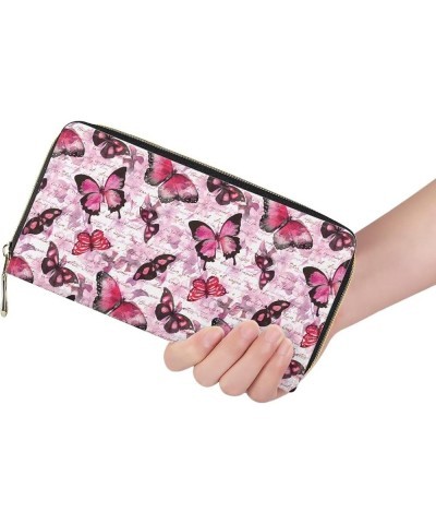 Floral Leather Wallets for Women Flowers Skull Zomble Pattern Purse Travel Business Handbag Girls Party Clutch Bag Phone Hold...