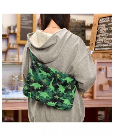 Women Boho Handbag Dinosaur Abstract Camo Underarm Bag Tote Bag Shoulder Bag Crossbody Bag Fluffy Cell Phone Purse Patriot La...