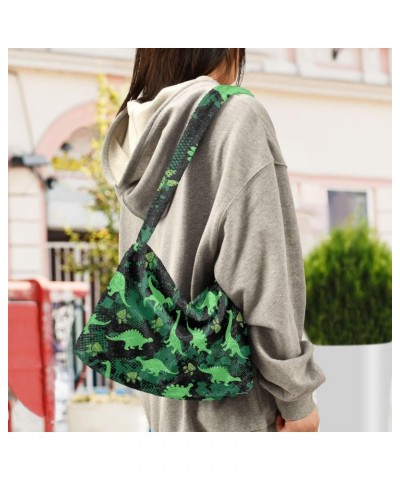 Women Boho Handbag Dinosaur Abstract Camo Underarm Bag Tote Bag Shoulder Bag Crossbody Bag Fluffy Cell Phone Purse Patriot La...