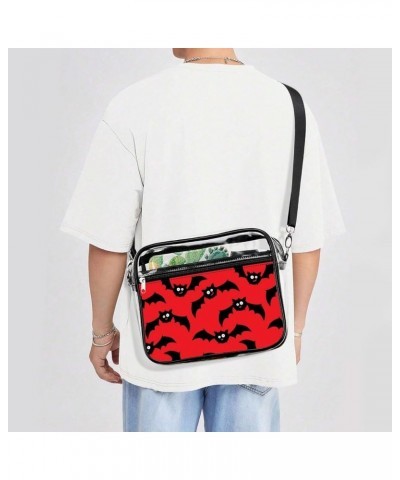 Halloween Pattern Clear Crossbody Shoulder Purse Bag for Men Women, Stadium Clear Messenger Bag Style $11.50 Crossbody Bags