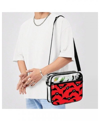 Halloween Pattern Clear Crossbody Shoulder Purse Bag for Men Women, Stadium Clear Messenger Bag Style $11.50 Crossbody Bags