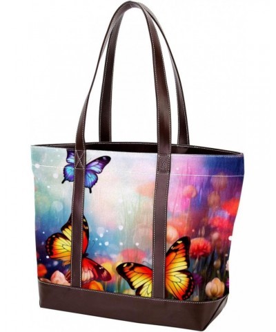 The Tote Bag For Women,Tote Bag With Zipper,Canvas Tote Bag,Butterflies Flower Garden Handbags $21.42 Totes