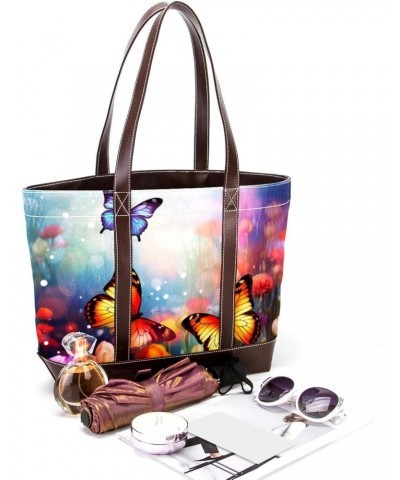 The Tote Bag For Women,Tote Bag With Zipper,Canvas Tote Bag,Butterflies Flower Garden Handbags $21.42 Totes