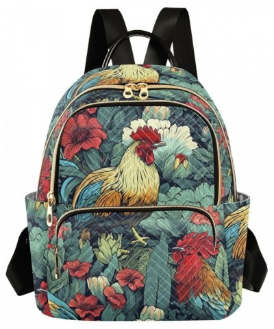 Cactuses Flowers Rooster Women's Backpack Purse Causal Daypack Work Travel College Business Trip Bag Shoulder Bag Small $14.7...