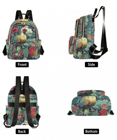 Cactuses Flowers Rooster Women's Backpack Purse Causal Daypack Work Travel College Business Trip Bag Shoulder Bag Small $14.7...