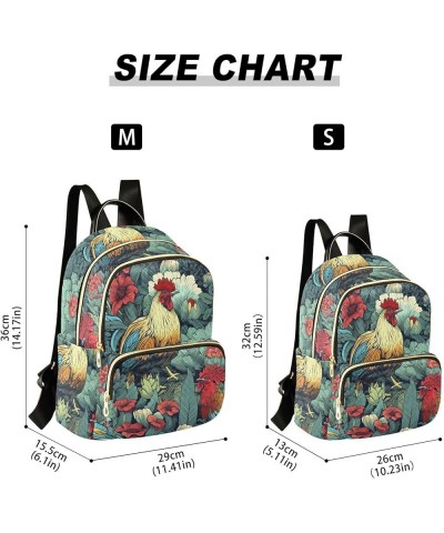 Cactuses Flowers Rooster Women's Backpack Purse Causal Daypack Work Travel College Business Trip Bag Shoulder Bag Small $14.7...