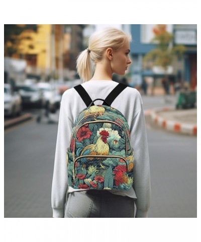 Cactuses Flowers Rooster Women's Backpack Purse Causal Daypack Work Travel College Business Trip Bag Shoulder Bag Small $14.7...