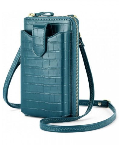 Small Crossbody Cell Phone Purse for Women, Lightweight Mini Shoulder Bag Wallet with Credit Card Slots Z02-blue Croc $10.56 ...