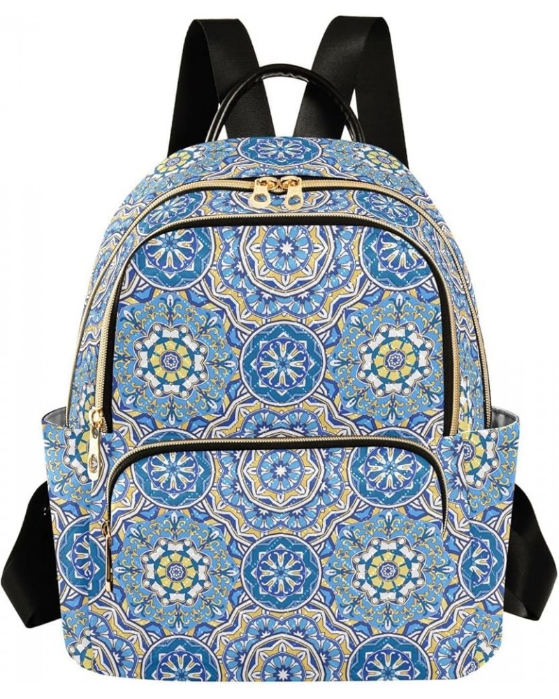 Abstract Floral and Geometric Pattern Women's Backpack Purse Causal Daypack Work Travel College Business Trip Bag Shoulder Ba...