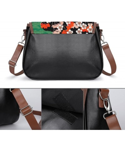 Fashion Crossbody Bags Women's Shoulder Bags Classic City Leather Satchels Hobo Bags White Cat Parachute Color1 $18.88 Hobo Bags