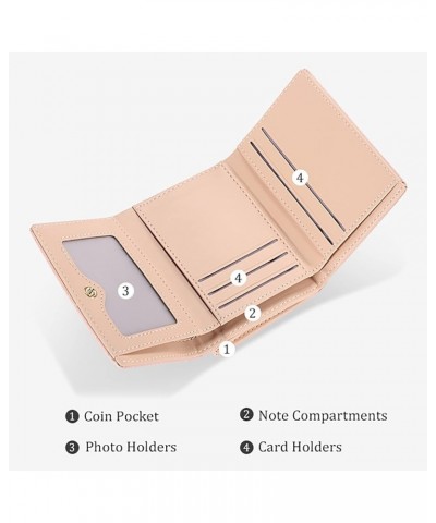 Women Girls Wallet Tri-Fold Wallet PU Leather Purse Slim Short Wallet Small Trifold Cash Card Holder Bag White $11.59 Wallets