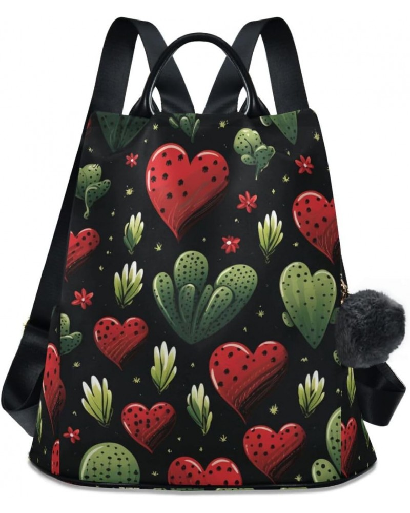 Cactuses Hearts Backpack Purse for Women Travel Casual Daypack College Bookbag Work Business Ladies Shoulder Bag $18.92 Backp...