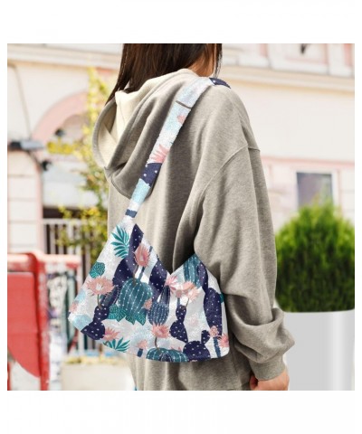 Cactus Flowers Shoulder Tote Bags for Women Furry Crossbody bag Hobo Handbag Purses for College Travel Work $10.08 Totes