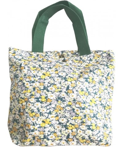 Charming Floral Cloth Mini Tote Bag 9x8x3in Tiny Floral-green $9.51 Totes