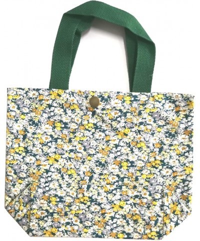 Charming Floral Cloth Mini Tote Bag 9x8x3in Tiny Floral-green $9.51 Totes