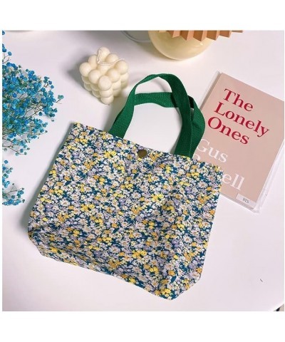 Charming Floral Cloth Mini Tote Bag 9x8x3in Tiny Floral-green $9.51 Totes