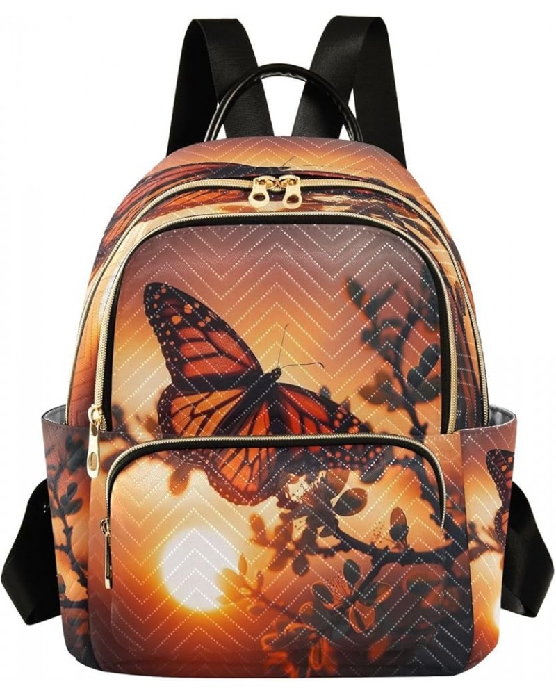 Butterfly and Sunset Women's Backpack Purse Fashion Travel Anti Theft Backpack Casual Daypack for Work College,M Medium $15.0...