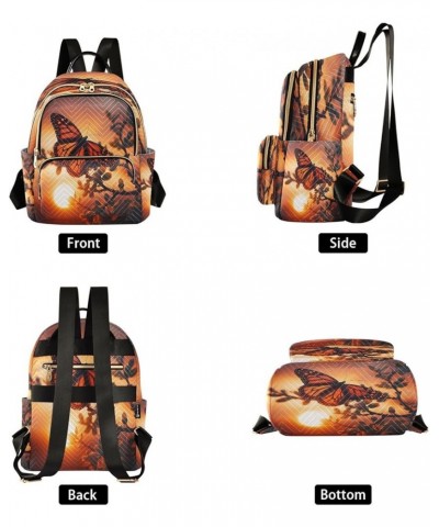 Butterfly and Sunset Women's Backpack Purse Fashion Travel Anti Theft Backpack Casual Daypack for Work College,M Medium $15.0...