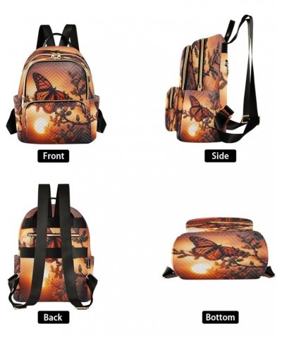 Butterfly and Sunset Women's Backpack Purse Fashion Travel Anti Theft Backpack Casual Daypack for Work College,M Medium $15.0...