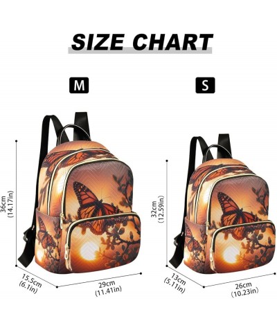 Butterfly and Sunset Women's Backpack Purse Fashion Travel Anti Theft Backpack Casual Daypack for Work College,M Medium $15.0...