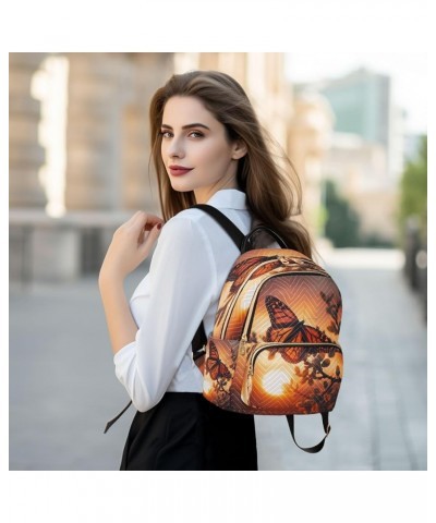 Butterfly and Sunset Women's Backpack Purse Fashion Travel Anti Theft Backpack Casual Daypack for Work College,M Medium $15.0...